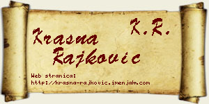 Krasna Rajković vizit kartica